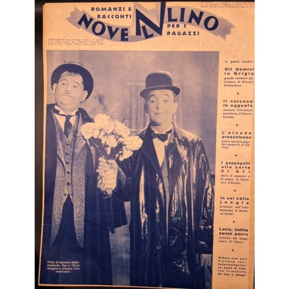 RARE 1935 Italian Laurel and Hardy Magazine Stan Laurel Oliver Hardy, Beau Hunks